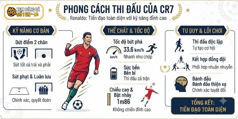 Ronaldo có phong cách thi đấu nhanh nhạy và khéo léo
